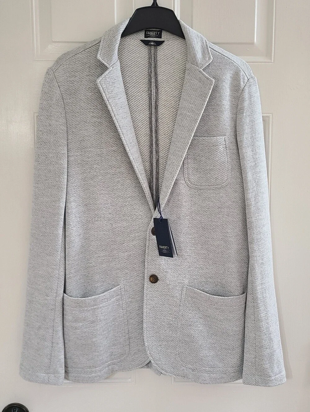 NWT Faherty Inlet Knit Blazer Jacket Men's Size M Heather Gray Unstructured